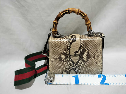 GUCCI GUCCI 523367 Bamboo Dionysus Handbag Python 2-Way Shoulder Bag