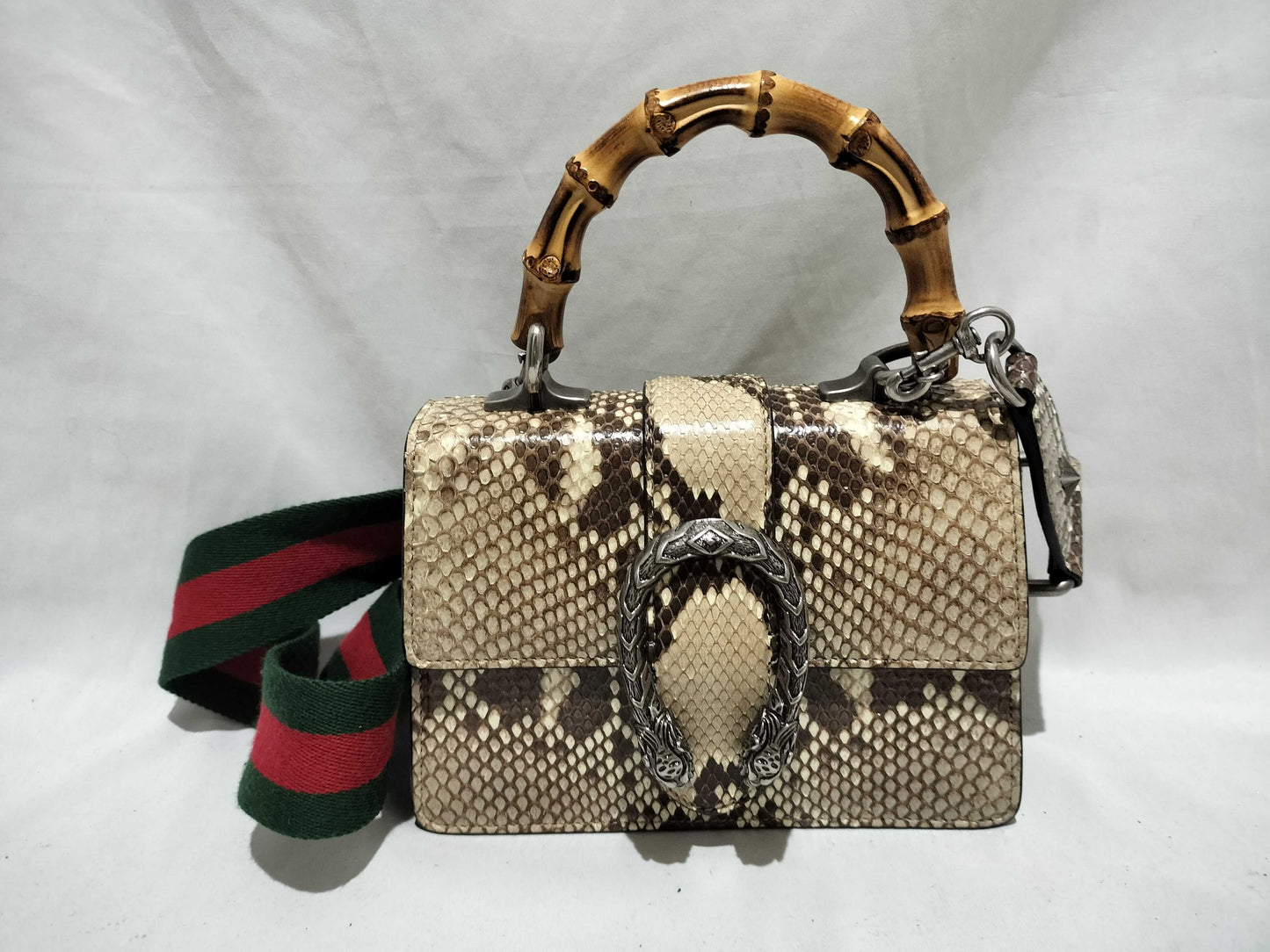 GUCCI GUCCI 523367 Bamboo Dionysus Handbag Python 2-Way Shoulder Bag