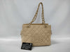 CHANEL Caviar Skin Chain Shoulder Bag with Large Coco Mark Tote Bag