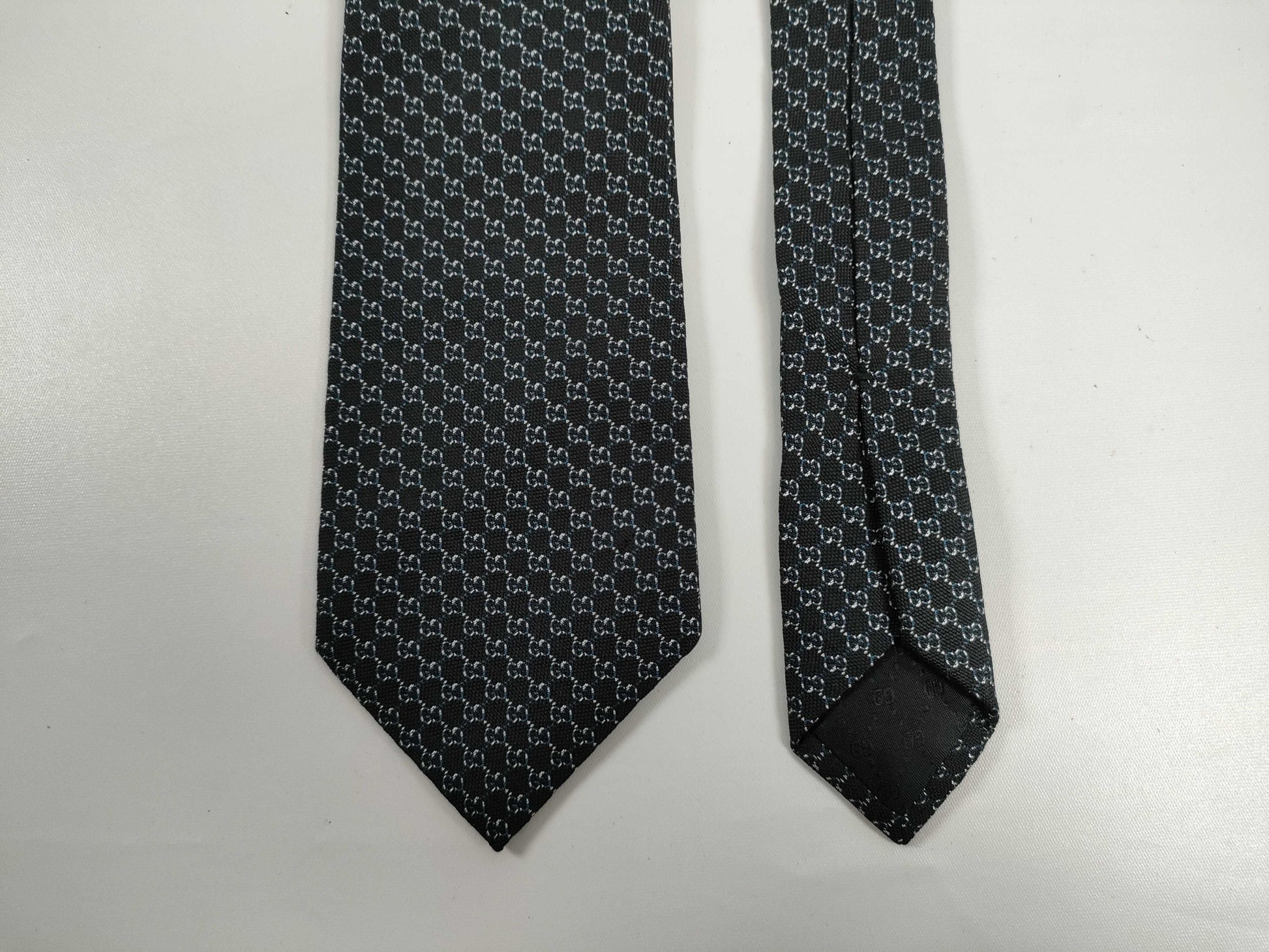 GUCCI GG Pattern Cupro Tie Black Tie