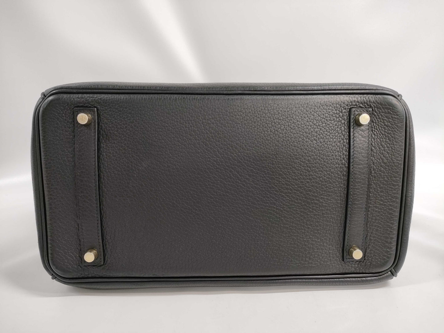 HERMES Birkin 35 Taurillon Clemence Leather Handbag with Gold Hardware, Black, K Stamp