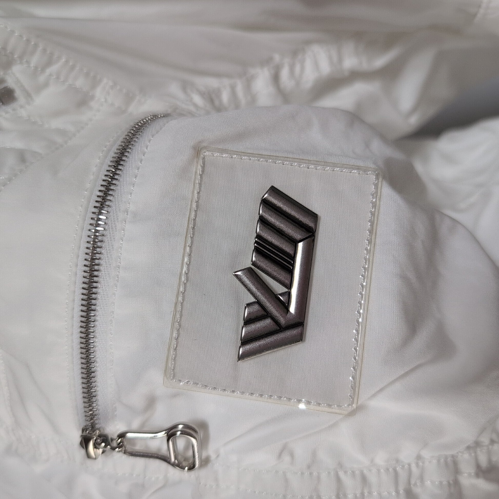 LOUIS VUITTON Excellent condition white zip-up jacket with LV logo patch.