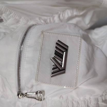 LOUIS VUITTON Excellent condition white zip-up jacket with LV logo patch.