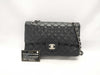 CHANEL Matelasse 25 Black Lambskin Shoulder Bag with Silver Hardware, Chain, Double Flap, Size 13