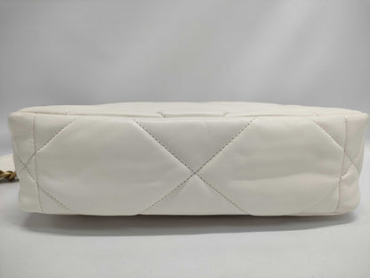 CHANEL 19 Bag White Lambskin Chain Shoulder Bag