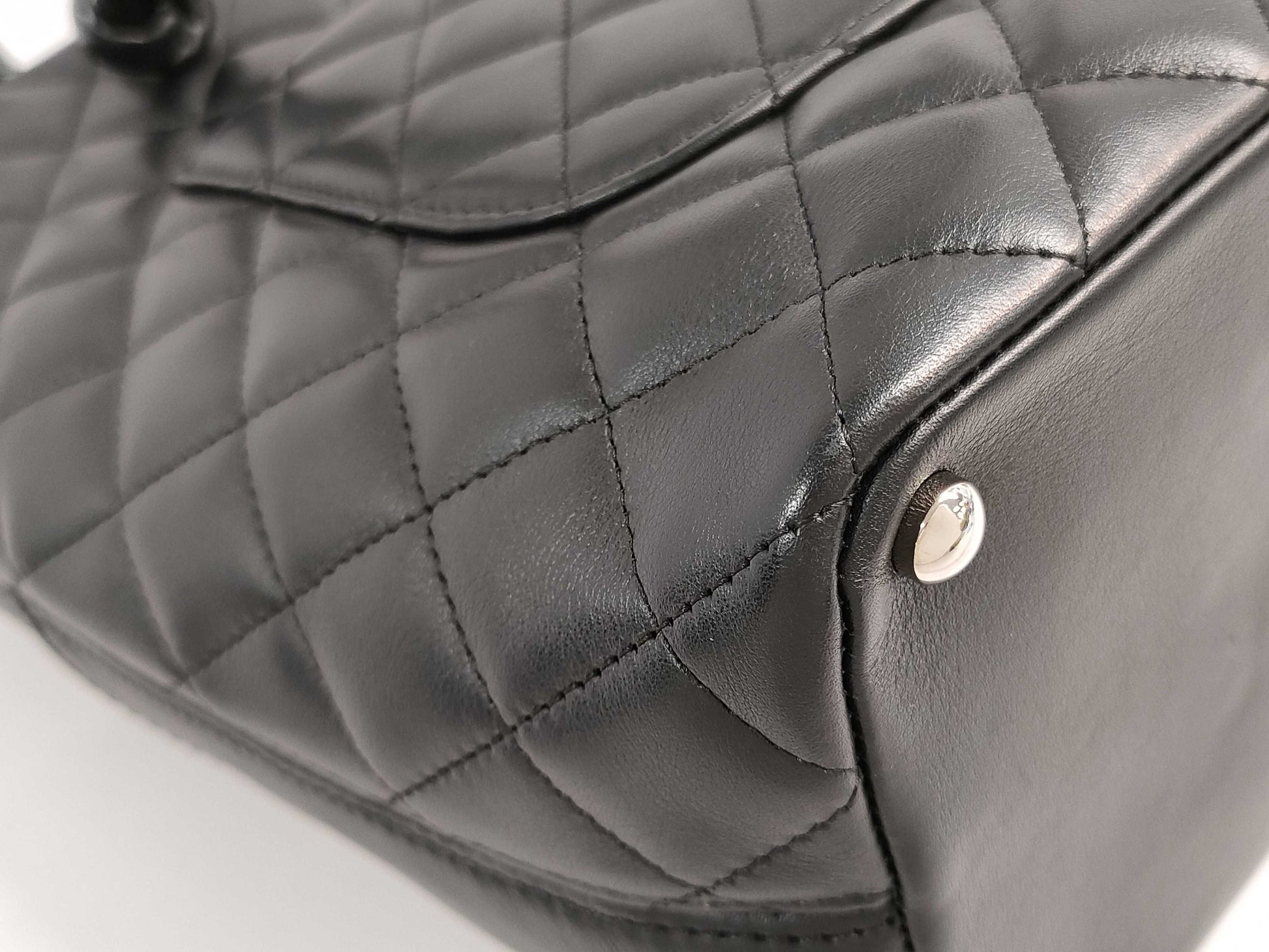 CHANEL Cambon Line Medium Tote Bag with Stickers, Cards, and Bags