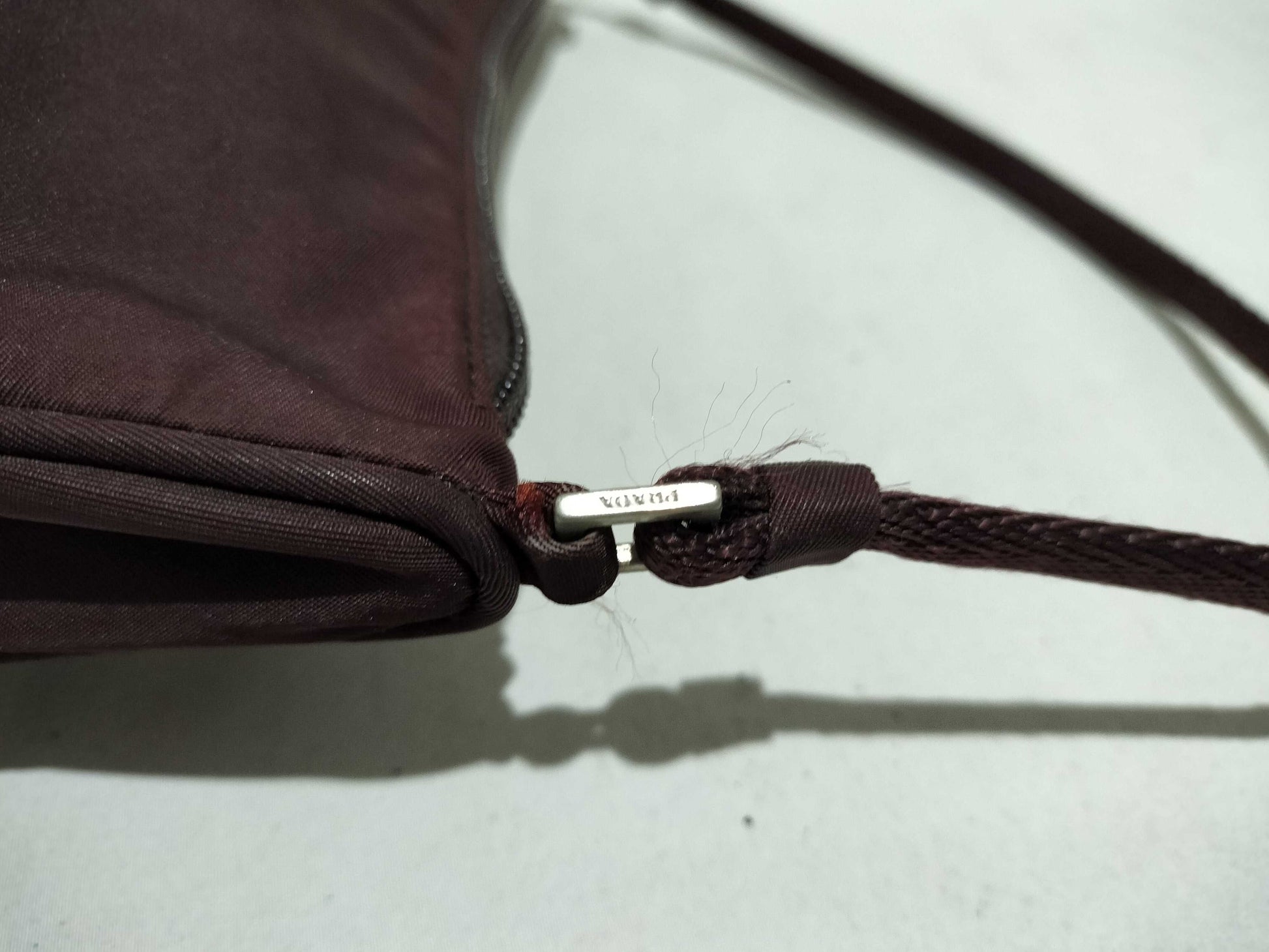 PRADA Nylon Prada Tessuto Pouch Purple