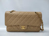 CHANEL Matelasse 25 Caviar Leather Chain Shoulder Bag Beige