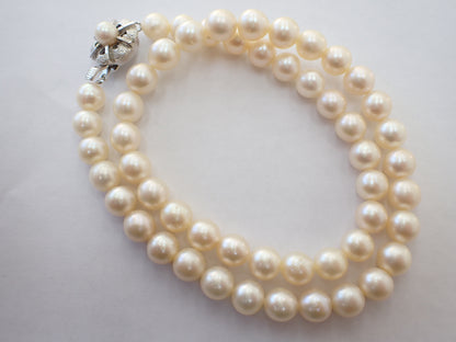 Pearl diameter approximately 7.3mm?7.9mm, Sterling Silver, 37.5g, Necklace 