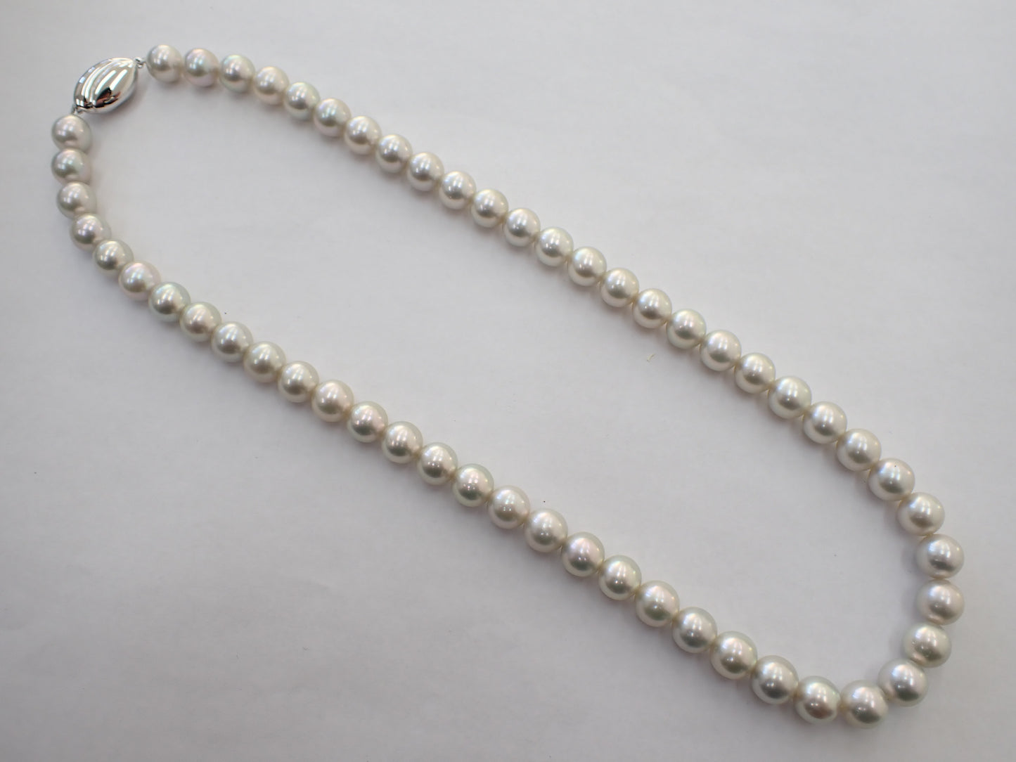 Pearl diameter approximately 8.0mm-8.5mm Sterling Silver Necklace 