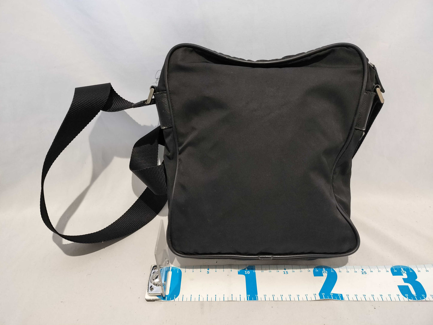 PRADA Nylon Prada Square Shoulder Bag in Black with Triangle Logo