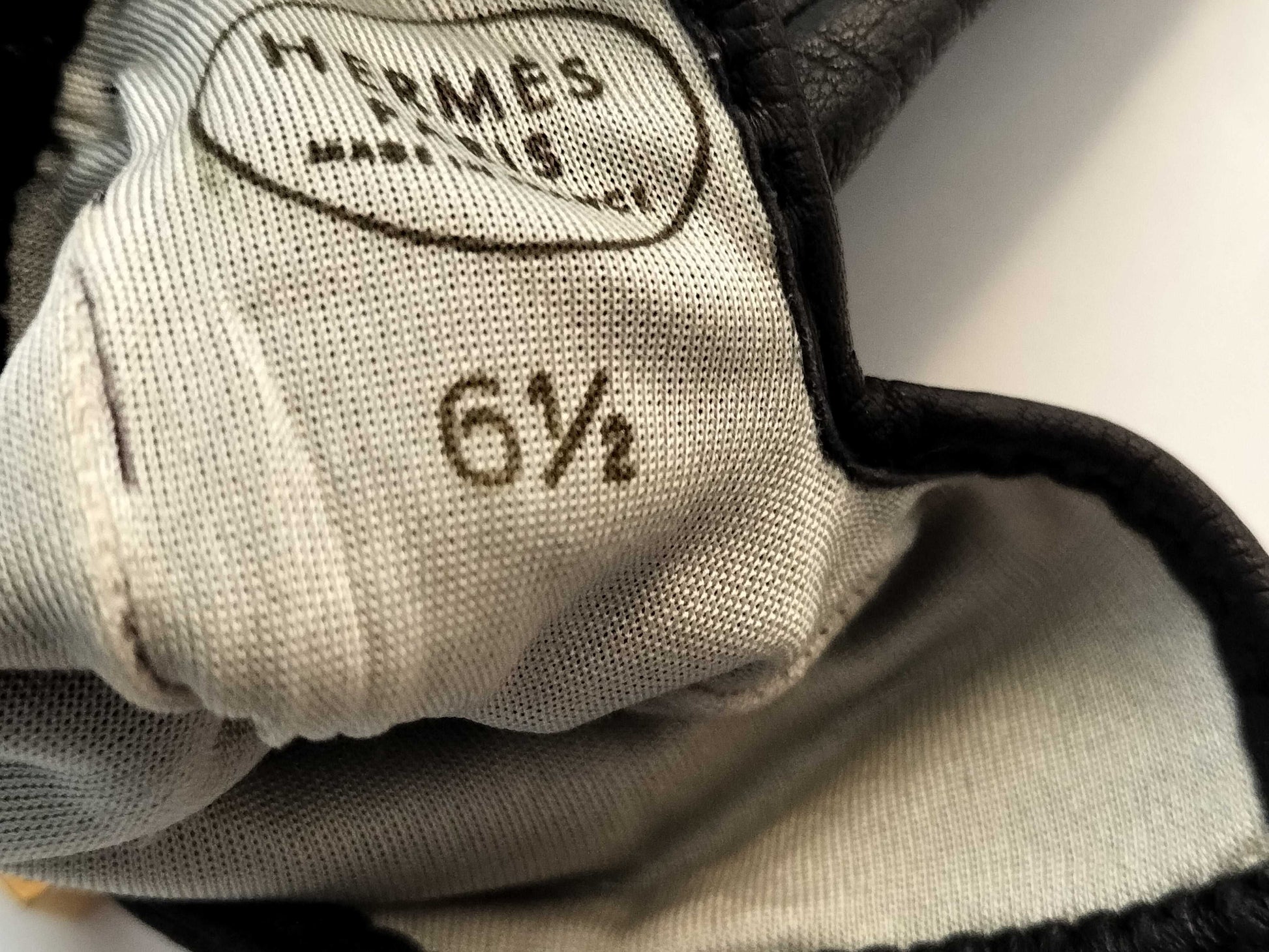 HERMES HERMES Jige Polido Charm Leather Black Gloves Other Accessories