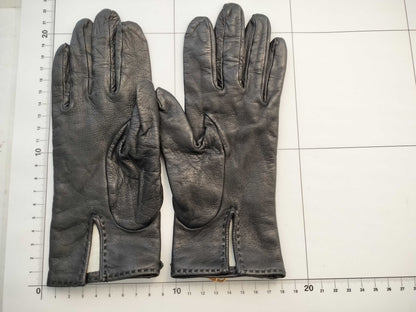 HERMES HERMES Jige Polido Charm Leather Black Gloves Other Accessories