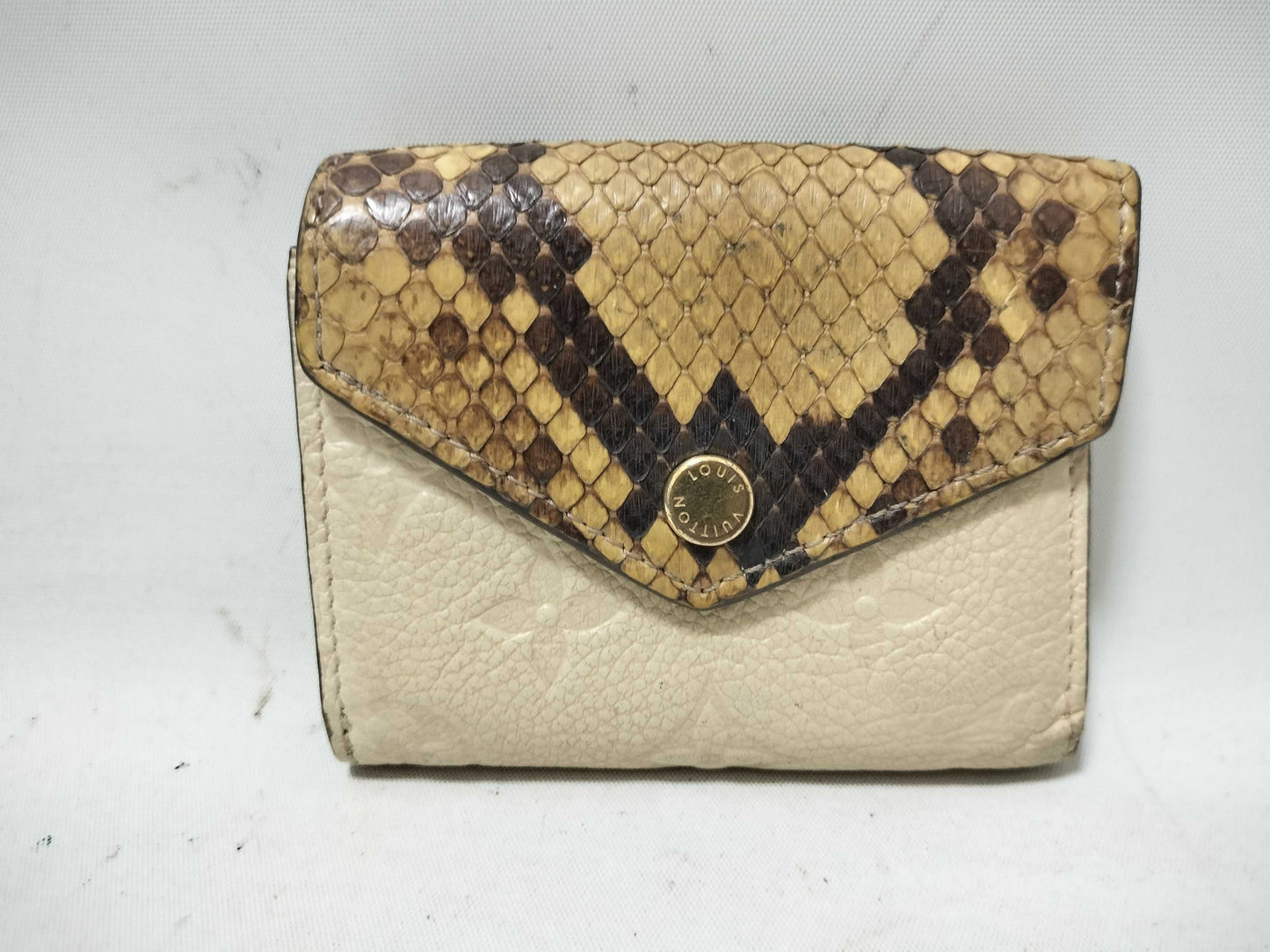 LOUIS VUITTON LOUIS VUITTON Louis Vuitton Portefeuille Python Monogram Folding Wallet