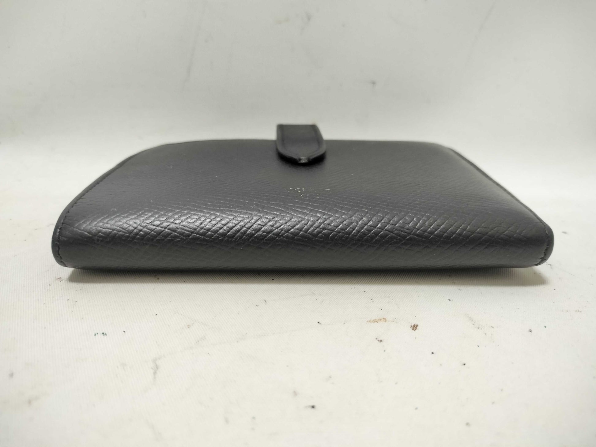 CELINE CELINE Strap Leather Folding Wallet Black Wallet