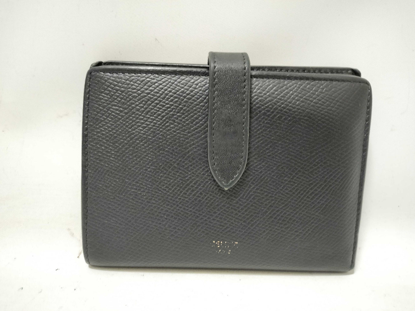 CELINE CELINE Strap Leather Folding Wallet Black Wallet