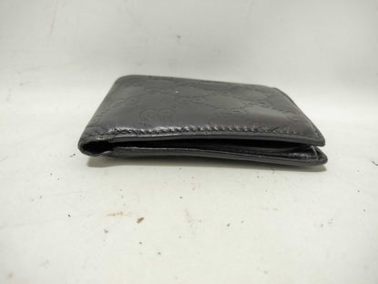 GUCCI Guccissima GUCCI Gucci Bifold Wallet 146223 Leather Black Wallet