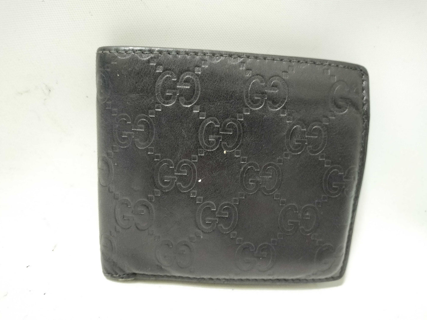 GUCCI Guccissima GUCCI Gucci Bifold Wallet 146223 Leather Black Wallet