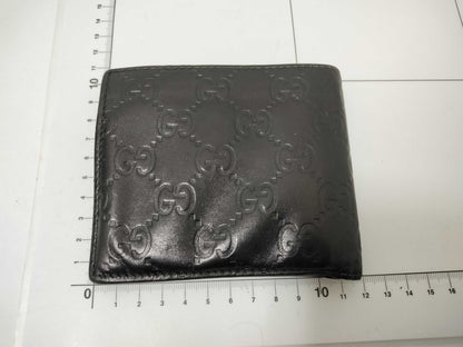 GUCCI Guccissima GUCCI Gucci Bifold Wallet 146223 Leather Black Wallet