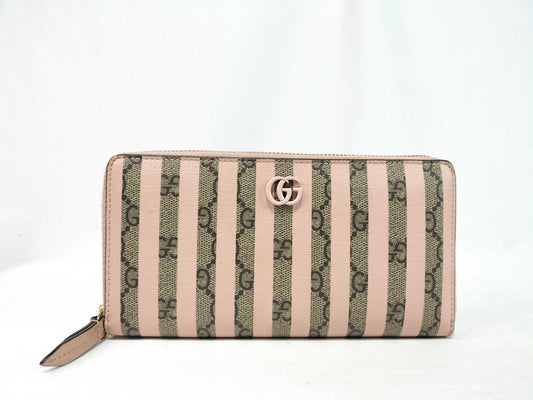 GUCCI GG GUCCI 701488 Long Wallet Candy Cane Stripe Wallet