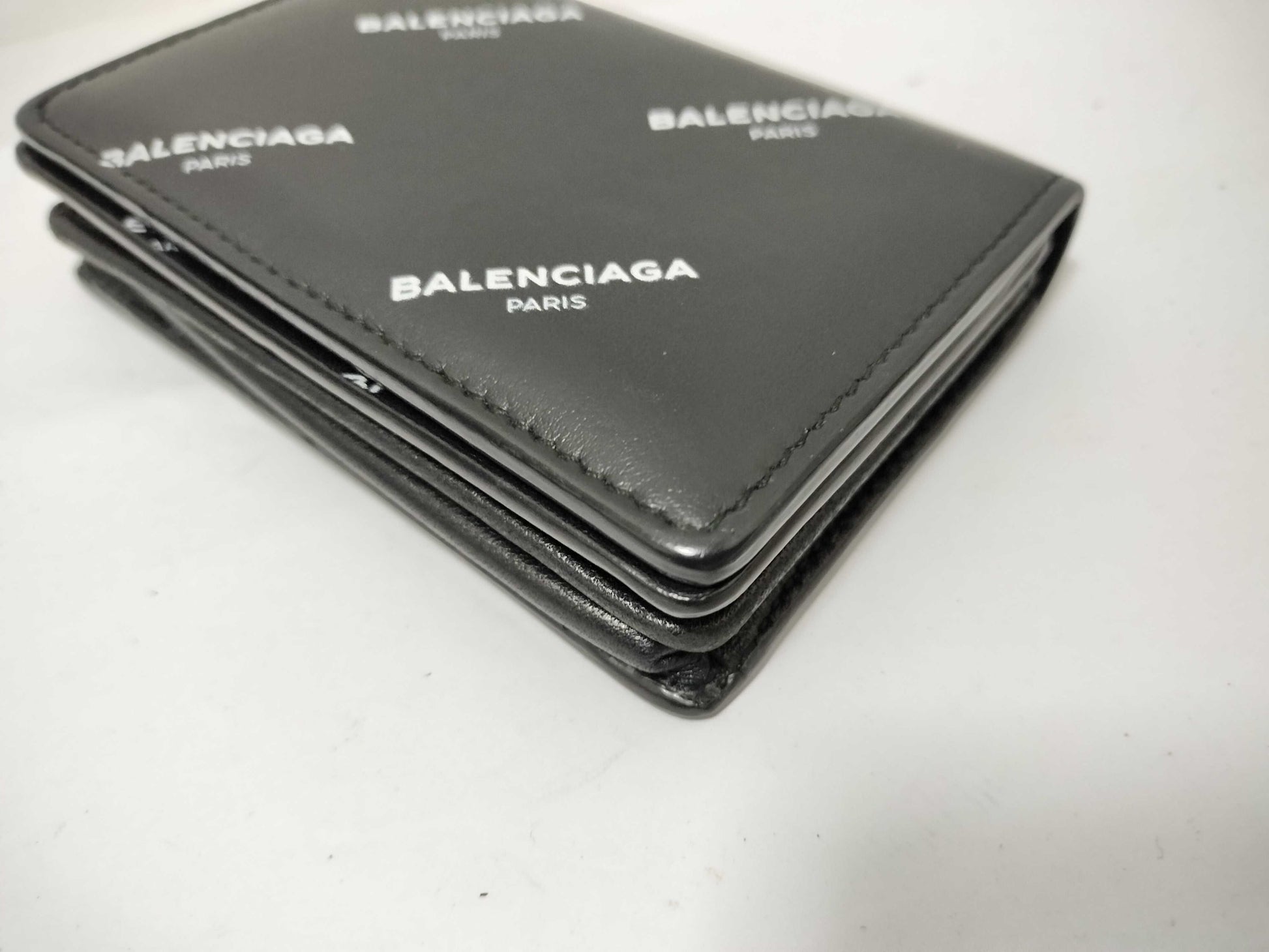BALENCIAGA BALENCIAGA Logo Print Black Card Case Card Case/Pass Case/Business Card Case
