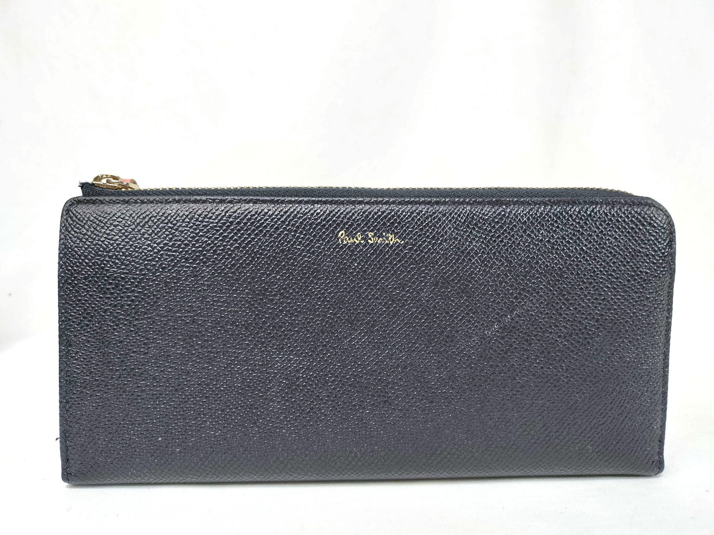 Paul Smith L-Shaped Long Wallet, Leather, Navy, with Outer Box