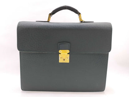 LOUIS VUITTON Taiga Serviette Clado Business Bag, Green