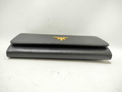 PRADA PRADA Saffiano Long Wallet Black Wallet Wallet