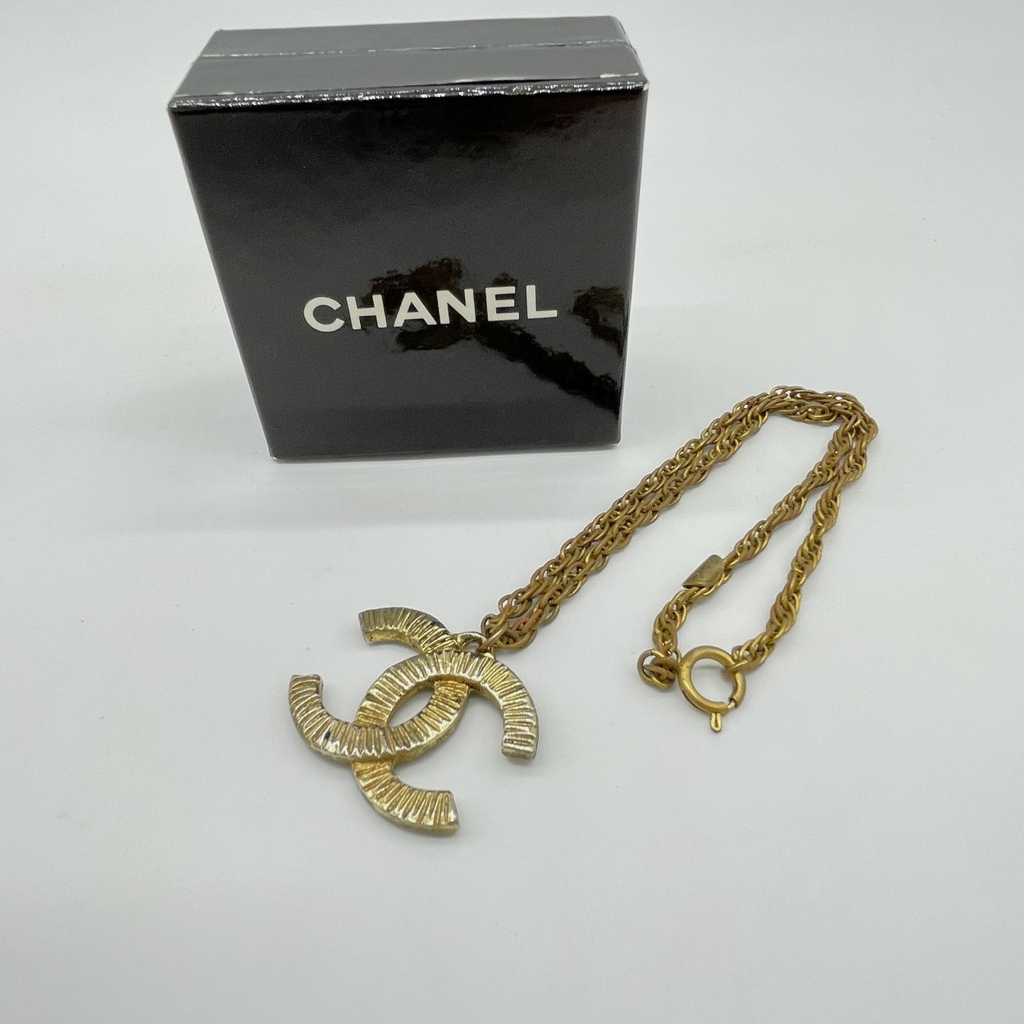 CHANEL CHANEL Coco Mark Vintage Plated Necklace Necklace