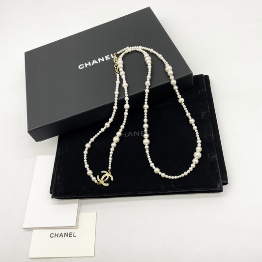 CHANEL CHANEL Coco Mark Faux Pearl Necklace A18P Necklace