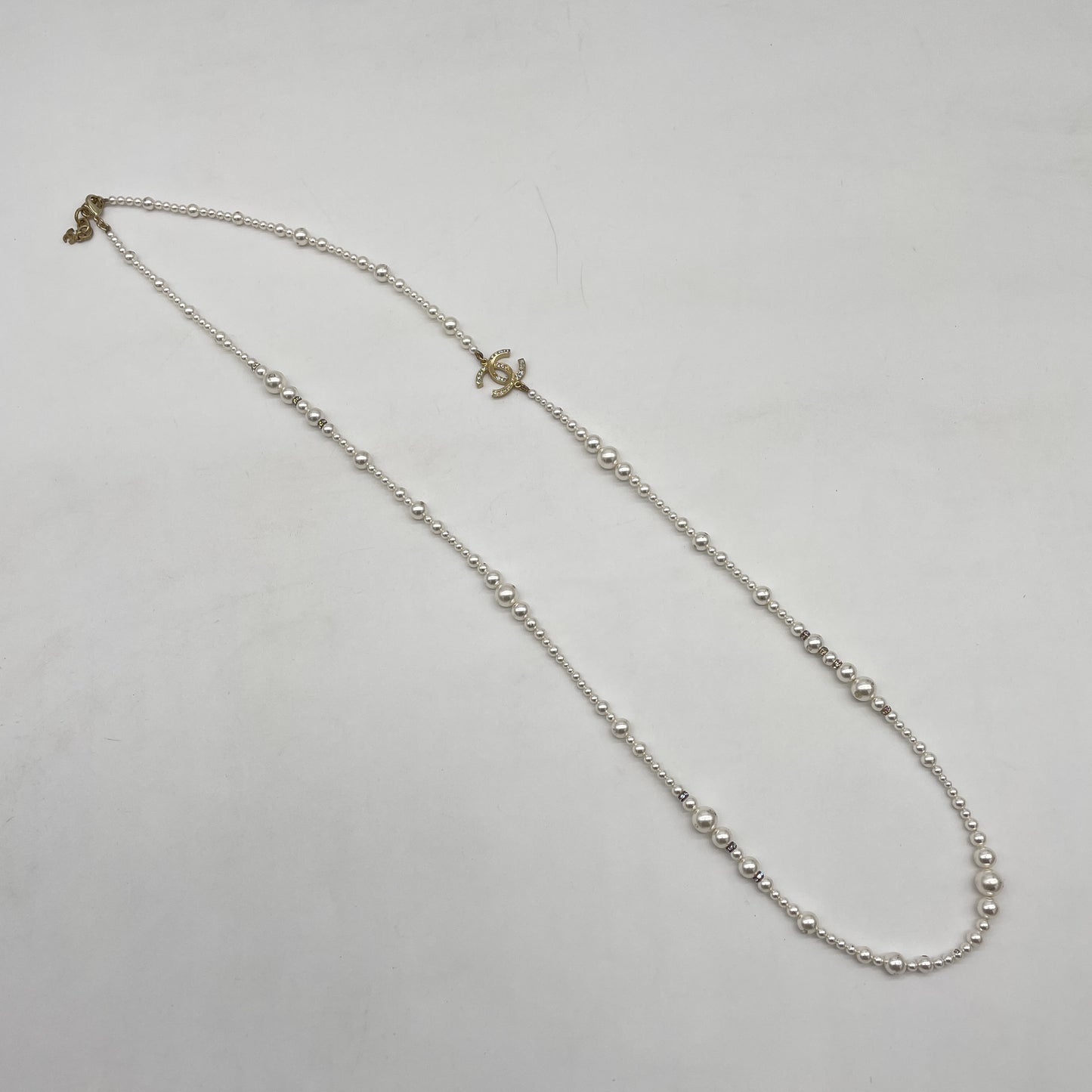 CHANEL CHANEL Coco Mark Faux Pearl Necklace A18P Necklace