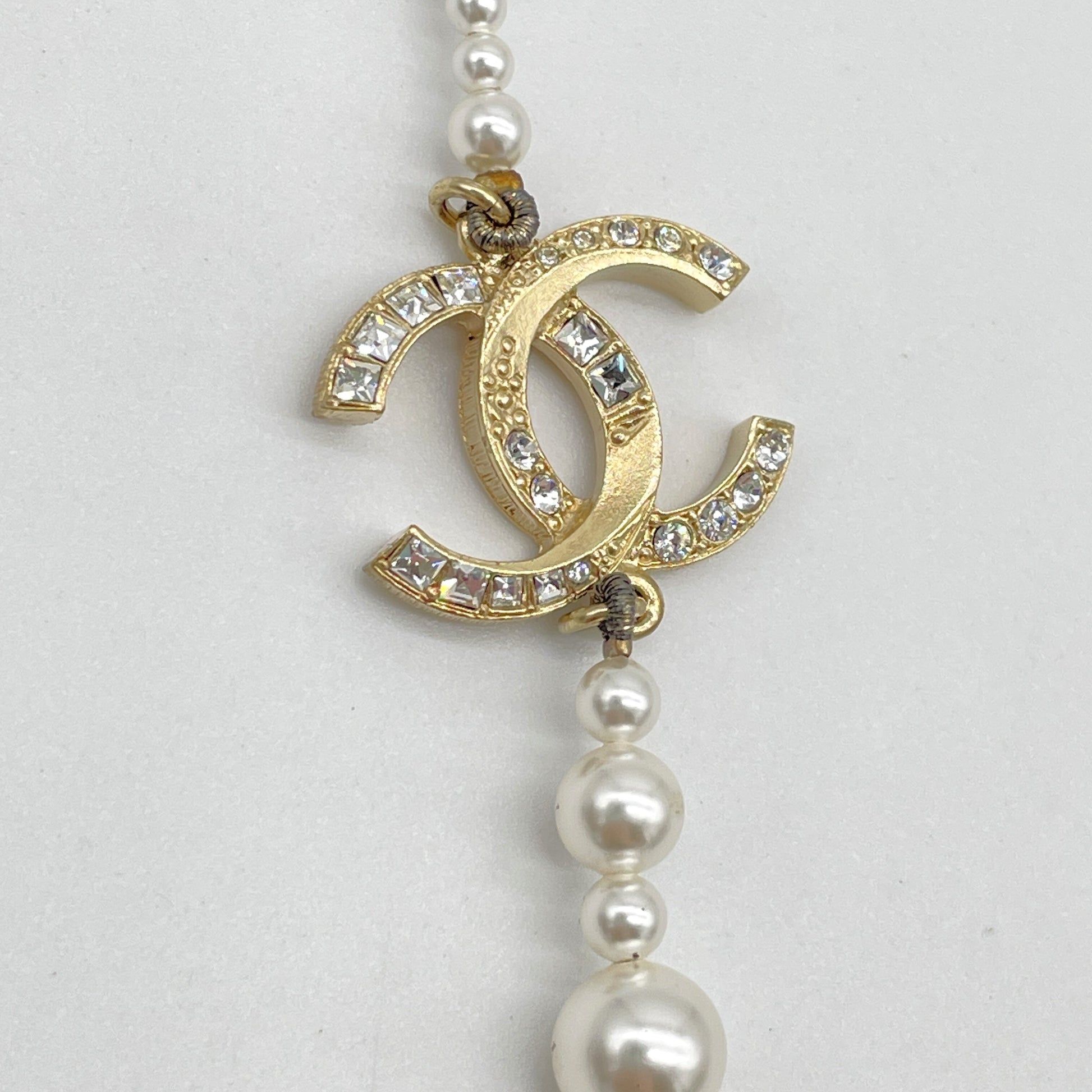 CHANEL CHANEL Coco Mark Faux Pearl Necklace A18P Necklace