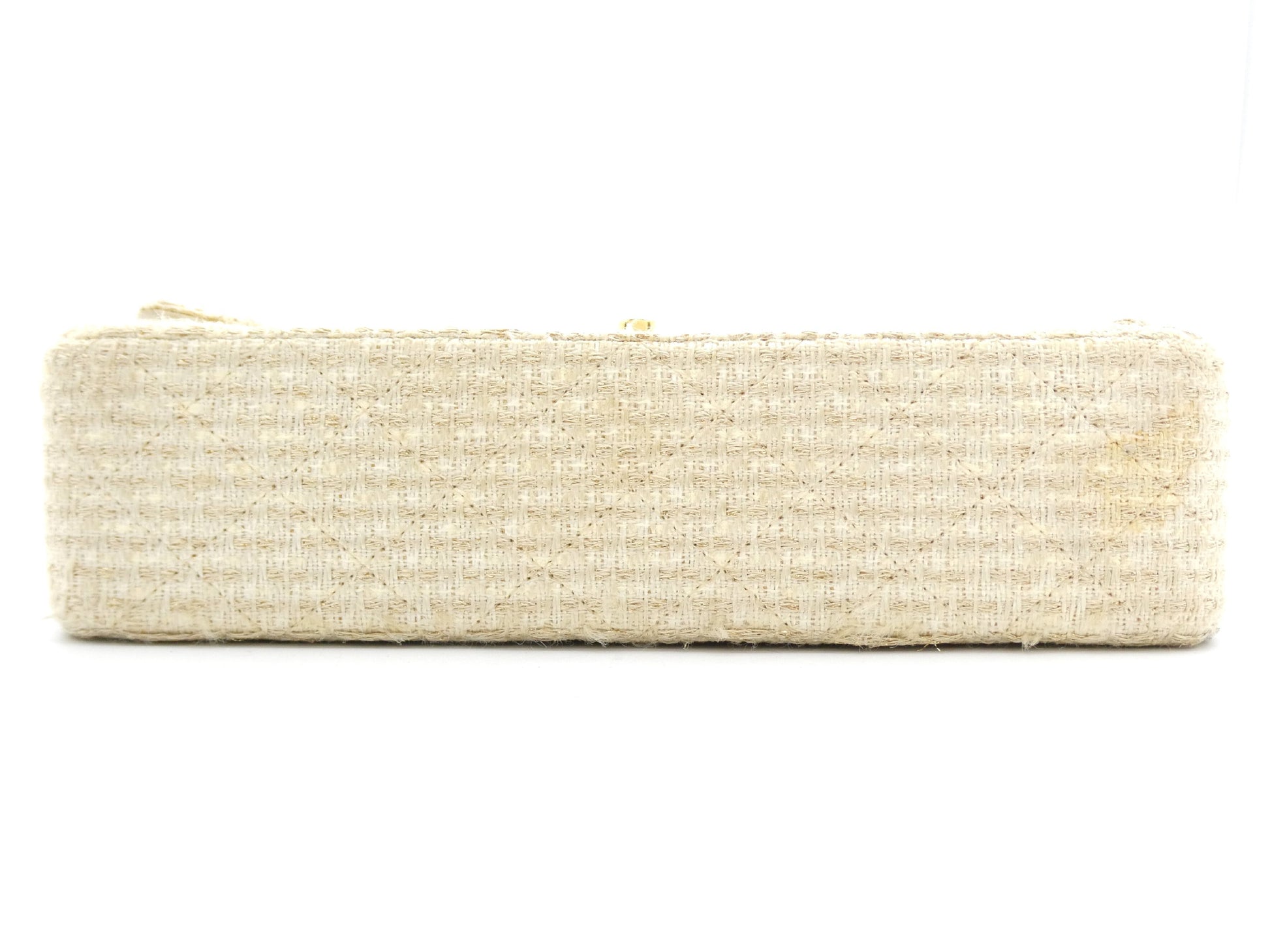 CHANEL Matelasse Tweed Coco Mark Double Flap Double Chain Shoulder Bag