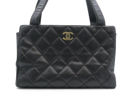 CHANEL Matelasse Coco Mark Leather Handbag