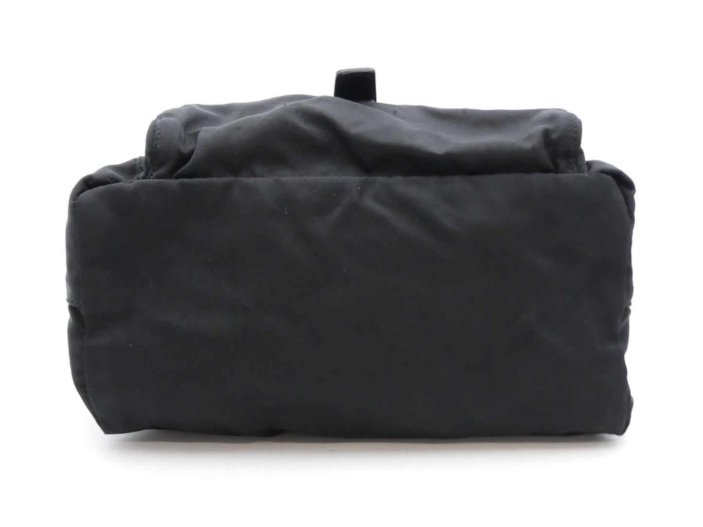 PRADA nylon logo plate nylon and leather shoulder bag