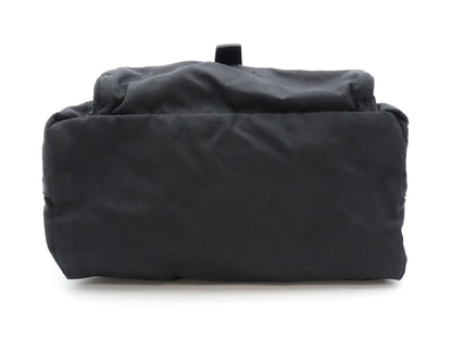 PRADA nylon logo plate nylon and leather shoulder bag