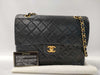 CHANEL Matelasse Lambskin Double Flap Double Chain Bag in Black with Gold Hardware, 0979356, 0 Series Shoulder Bag