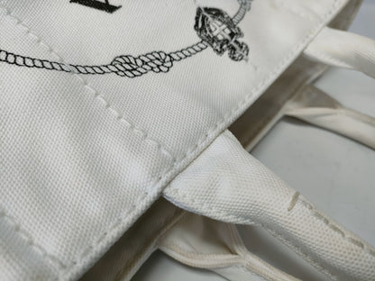 PRADA Canapa Canvas 2-Way Handbag White