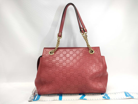 GUCCI Chain Tote Bag in Shimmer Leather GG 453773 Bag