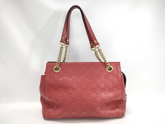 GUCCI Chain Tote Bag in Shimmer Leather GG 453773 Bag