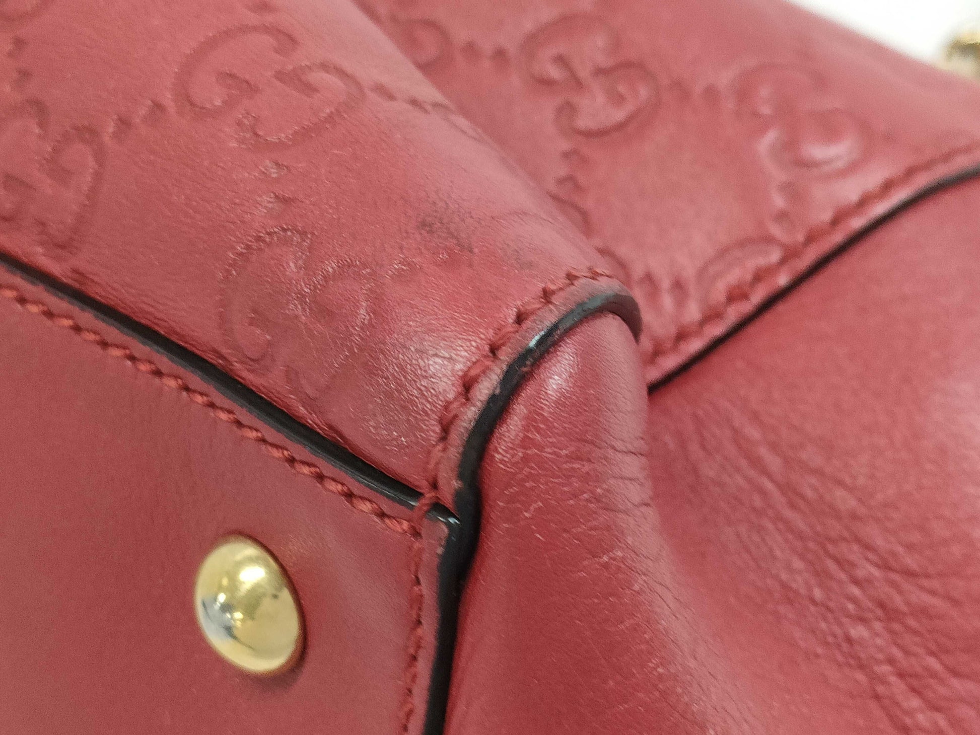 GUCCI Chain Tote Bag in Shimmer Leather GG 453773 Bag