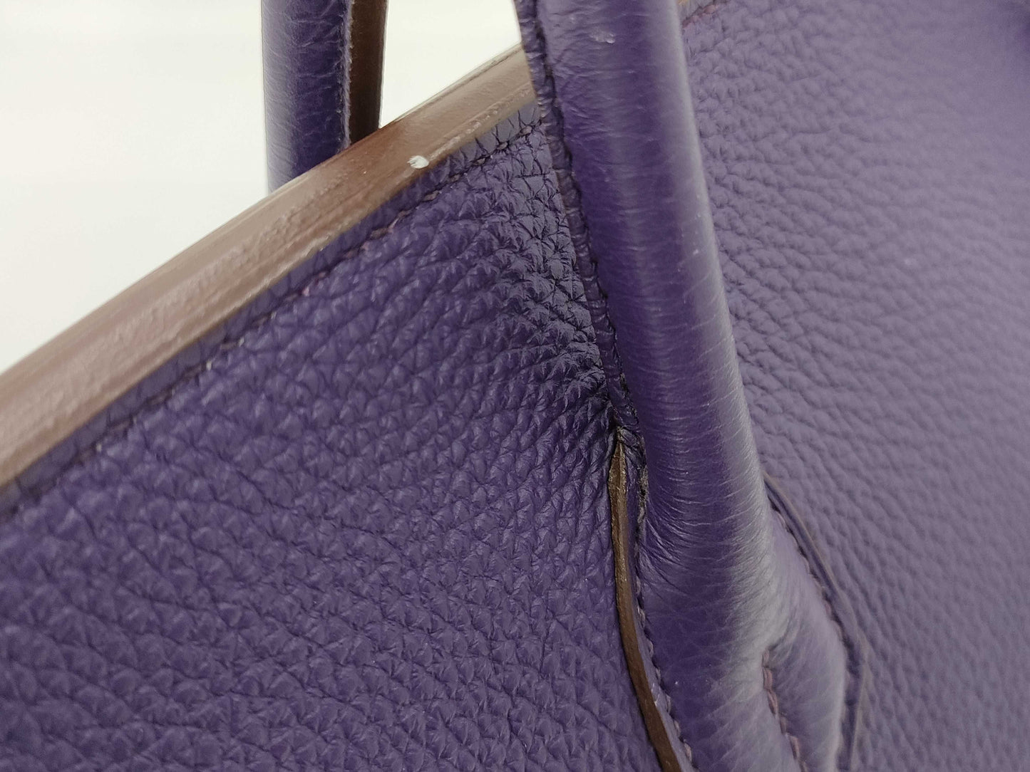 HERMES Birkin 40 Taurillon Clemence Iris Handbag with N Stamp