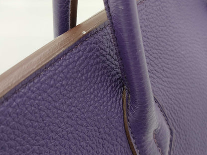 HERMES Birkin 40 Taurillon Clemence Iris Handbag with N Stamp
