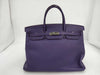 HERMES Birkin 40 Taurillon Clemence Iris Handbag with N Stamp