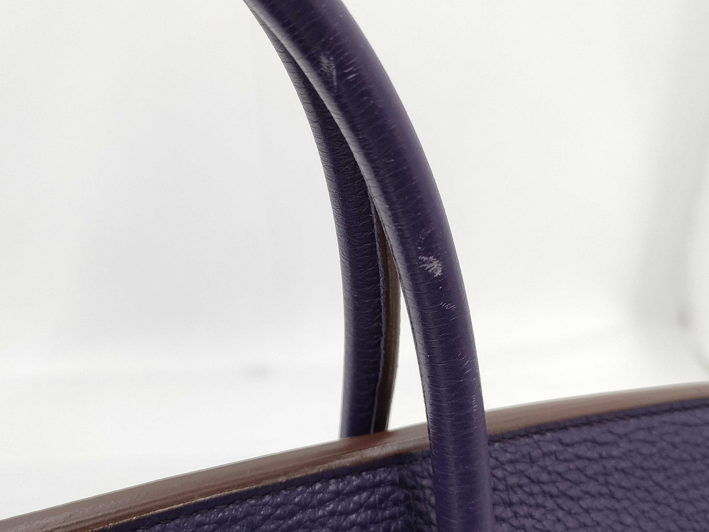 HERMES Birkin 40 Taurillon Clemence Iris Handbag with N Stamp