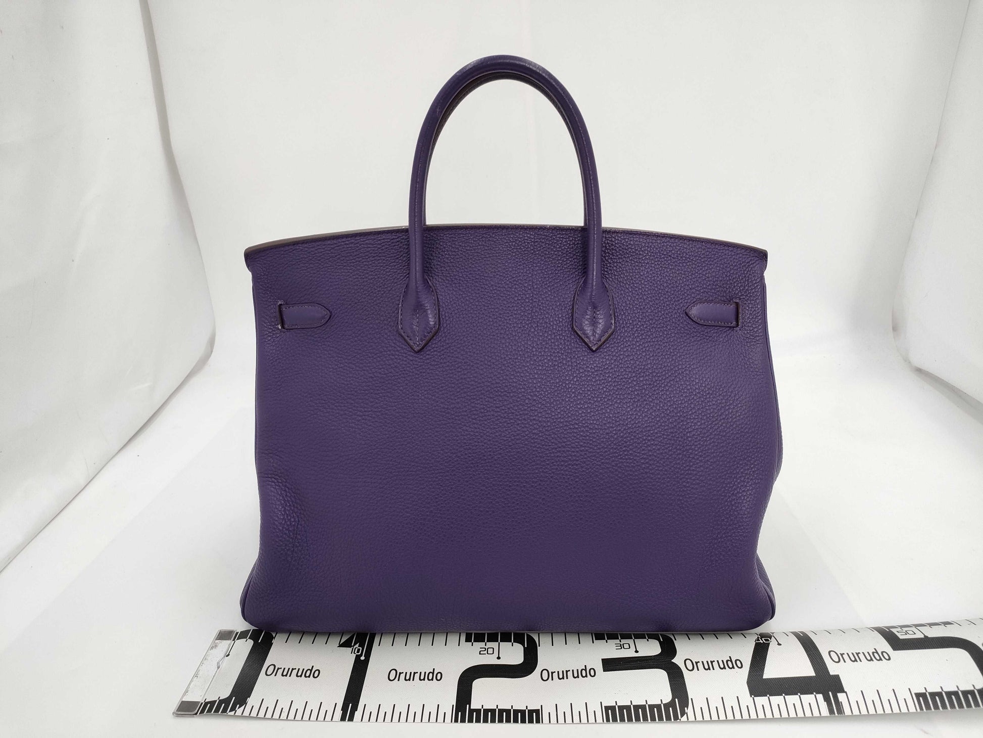 HERMES Birkin 40 Taurillon Clemence Iris Handbag with N Stamp
