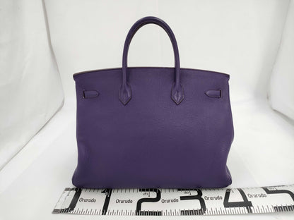 HERMES Birkin 40 Taurillon Clemence Iris Handbag with N Stamp