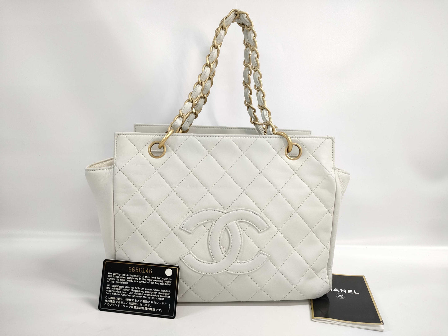 CHANEL CHANEL Matelasse Deka Coco Mark Lambskin Chain Tote Bag