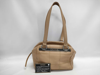 CHANEL Chocolate Bar Leather Handbag with Sticker and Card