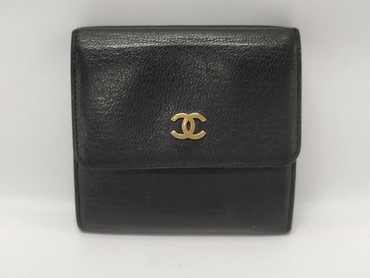 CHANEL Lambskin Folding Wallet with Cards and Stickers